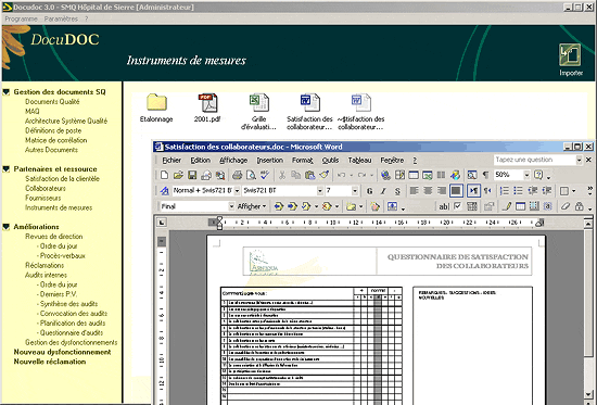 Support de tous les types de format de document standards
